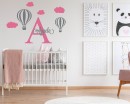 Hot Air Ballon Wall Decal with Personalized Name